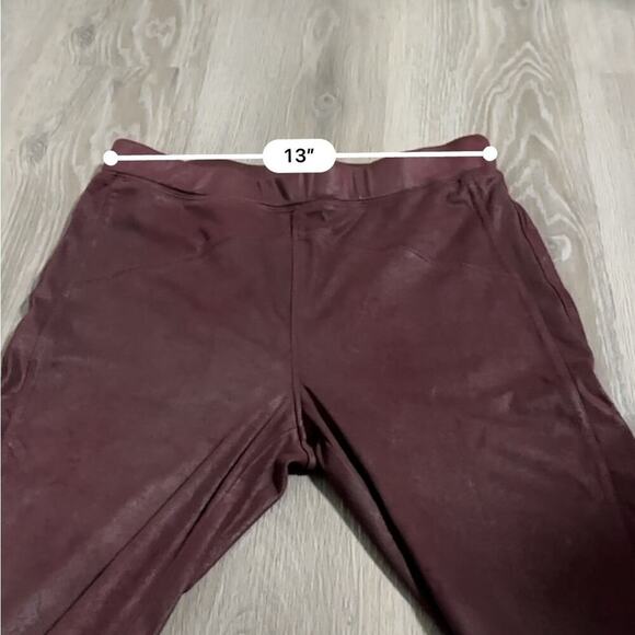 Free People Midnight Burgundy Faux Suede High Rise Ankle Leggings Size‎ S - Picture 11 of 13